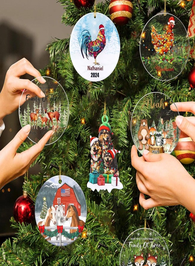 QETRABONE Farmhouse Christmas Ornaments 2025, Acrylic Christmas Horse Ornaments Pendant, Christma Decorations Indoor Outdoor Hanging Ornaments Holiday Wedding Party Decor Xmas Gift for Kids - Image 5